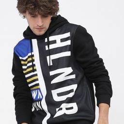 HIGHLANDER Men Black Printed Hooded Sweatshirt-image-89