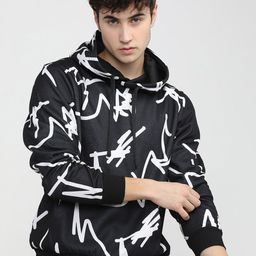 HIGHLANDER Men Black Printed Hooded Sweatshirt-image-15