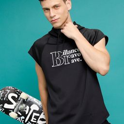 HIGHLANDER Typography Printed Extended Sleeves Hooded Pullover Sweatshirt-picture-42