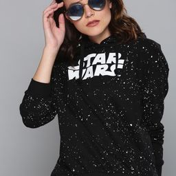 Kook N Keech Star Wars Women Black Printed Hooded Sweatshirt-image-38
