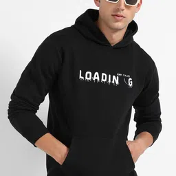 Campus Sutra Typography Printed Hooded Cotton Pullover Sweatshirt-image-50