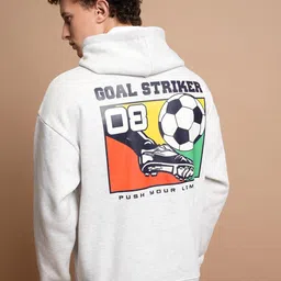 HIGHLANDER Graphic Printed Hooded Neck Drop Shoulder Over Sized Pullover Sweatshirt-image-91