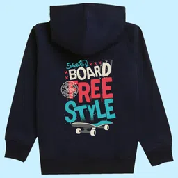 NUSYL Kids Typography Printed Hooded Fleece Sweatshirt-image-97