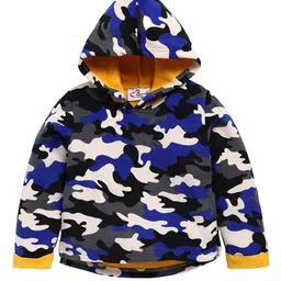 M'andy Kids Camouflage Printed Hooded Fleece Sweatshirt-image-72
