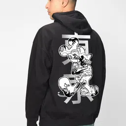 Bewakoof Graphic Printed Fleece Hooded Kangaroo Pocket Pullover Sweatshirt-image-20