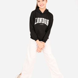 LilPicks Girls Black Printed Hooded Sweatshirt-image-9