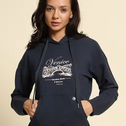 Van Heusen Typography Printed Hooded Pullover Sweatshirt-picture-2