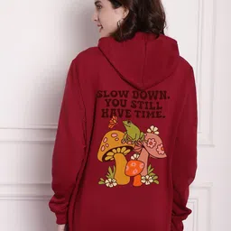 Imsa Moda Women Maroon Printed Hooded Sweatshirt-image-87