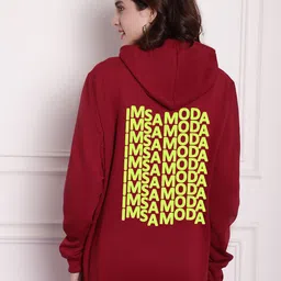 Imsa Moda Typography Printed Oversized Hoodie Pullover Sweatshirt-32