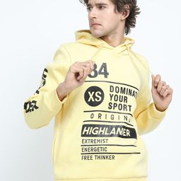 HIGHLANDER Men Yellow Printed Hooded Sweatshirt-picture-30