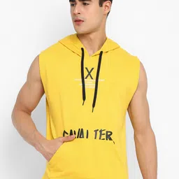 OFF LIMITS Men Yellow Printed Hooded Sweatshirt-image-79