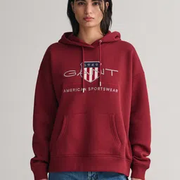 GANT Women Red Printed Hooded Sweatshirt-image-54