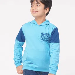 Ed-a-Mamma Boys Blue Printed Hooded Sweatshirt-picture-38