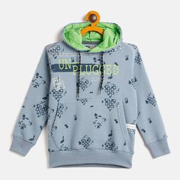 Duke Boys Grey Printed Hooded Cotton Sweatshirt-image-29