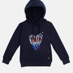 Blue Giraffe Girls Blue Printed Hooded Sweatshirt-image-61