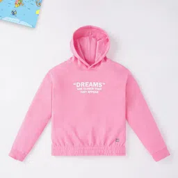 Ed-a-Mamma Girls Pink Printed Hooded Sweatshirt-image-66