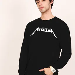 Leotude Men Printed Round Neck Sweatshirt-image-4