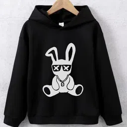 StyleCast Boys Black Graphic Printed Long Sleeves Hooded Sweatshirt-image-125