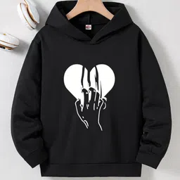 StyleCast Boys Black Graphic Printed Hooded Pullover Sweatshirt-image-97