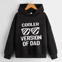 StyleCast Boys Black Typography Printed Hooded Neck Long Sleeve Pullover Sweatshirt-58