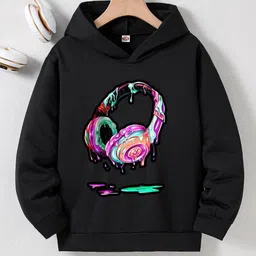 StyleCast Boys Black Printed Hooded Pullover-28