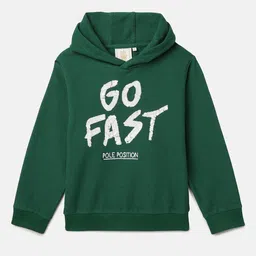 BYB PREMIUM Boys Green Typography Printed Hooded Pure Cotton Sweatshirt-picture-21