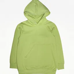 KiddoPanti Unisex Kids Green Hooded Pure Cotton Sweatshirt-image-63
