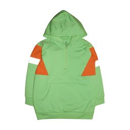 KiddoPanti Unisex Kids Green Hooded Sweatshirt-image-30