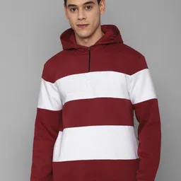 Allen Solly Men Striped Hooded Cotton Sweatshirt-picture-15
