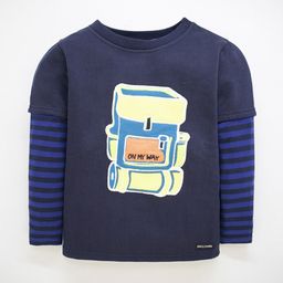 Cherry Crumble Boys Navy Blue Printed Sweatshirt-picture-7