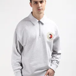 Tommy Hilfiger Shirt Collar Long Sleeves Pure Cotton Pullover Sweatshirt-picture-51