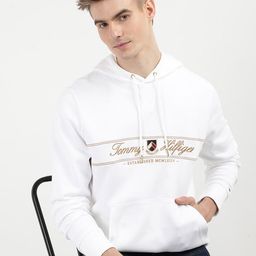 Tommy Hilfiger FashionMen Cotton Solid Pullover Embroidered Hooded Sweatshirt-image-34