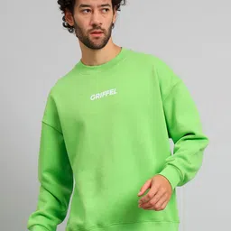 GRIFFEL Typography Printed Pullover Fleece Sweatshirt-image-44