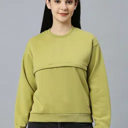 True Shape Round Neck Long Sleeves Maternity Sweatshirt-image-59