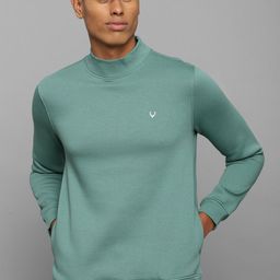 Allen Solly Men Green Solid Long Sleeves Cotton Sweatshirt-image-63