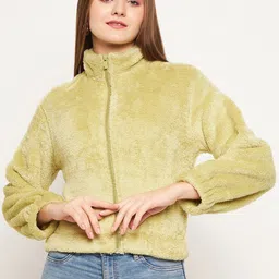 Madame Turtle Neck Pure Cotton Front-Open Sweatshirt-image-79