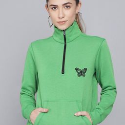 Kotty Women Green Neck Sweatshirt-image-90