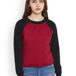 BAESD Colourblocked Round Neck Fleece Pullover Sweatshirt-picture-34