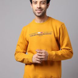 Rodamo Men Mustard Printed Sweatshirt-image-17