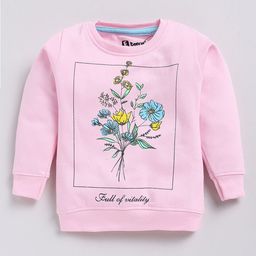Eteenz Girls Floral Printed Round-Neck Premium Cotton Sweatshirt-image-87