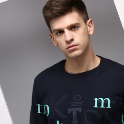 SHOWOFF Men Navy Blue Printed Cotton Sweatshirt-image-47