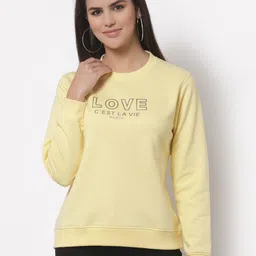 Club York Women Yellow Printed Sweatshirt-image-41