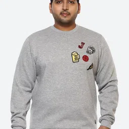 John Pride Plus Size Round Neck Fleece Sweatshirt-image-50