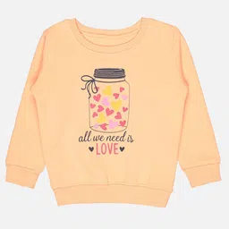 Bodycare Kids Infant Girls Printed Round Neck Fleece Pullover-57