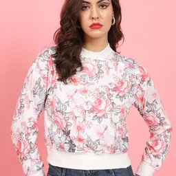 BAESD Floral Printed High Neck Fleece Sweatshirt-picture-52