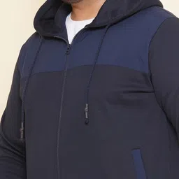 John Pride Plus Size Hooded Fleece Front Open Sweatshirt image 3