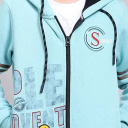 Monte Carlo Boys Typography Printed Hooded Front-Open Sweatshirt image 3