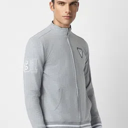 Van Heusen Sport Geometric Printed Mock Collar Front Open Sweatshirt image 3