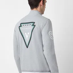 Van Heusen Sport Geometric Printed Mock Collar Front Open Sweatshirt image 4