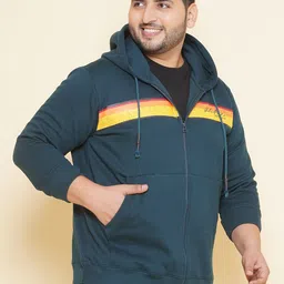 John Pride Plus Size Hooded Fleece Front Open Sweatshirt image 4